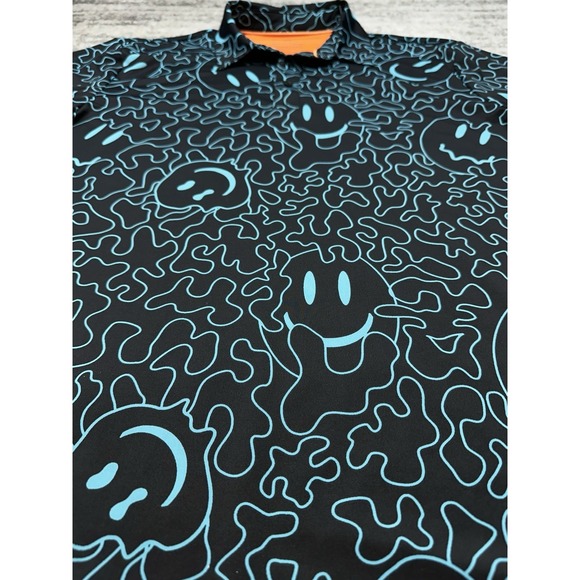 Bad Birdie Bound Polo Shirt Mens Large Black Smiley Face Performance Golf - Picture 5 of 11